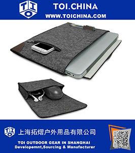 Filz 13,3 Zoll MacBook Air / Retina Macbook Pro / 12,9 Zoll iPad Pro / Surface Pro 4 & 3 Hülle Schutzhülle 13 - 13,3 Zoll Tablet Ultrabook Schutzhülle Tasche Tasche Mit Taschen - Dunkelgrau