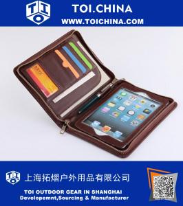 Mini pochette pour iPad en cuir pleine fleur avec mini-porte-monnaie et sac à main pour iPad
