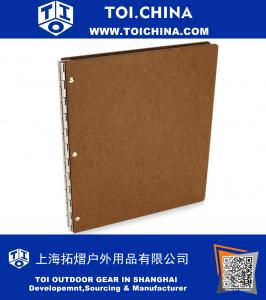 Libro de portafolios de madera prensada con poste de rosca