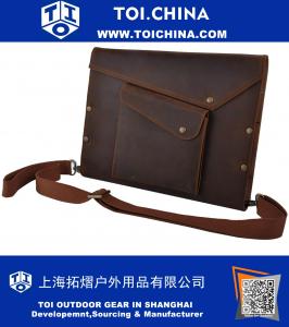 Laptop Document Case, Leather Organizer Case with Shoulder Strap for 13 inch Surface Book / MacBook Air