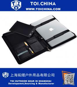Étui Folio pour ordinateur portable, étui organisateur en cuir avec pavé d'écriture LCD