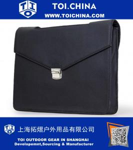 Leather Briefcase with retractable handle for 11-inch Laptop