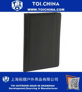 Porte-documents/organisateur en cuir à glissière en cuir, noir