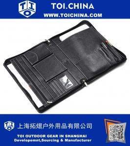 Bolsa de couro mensageiro com bolsos para iPad e MacBook Air