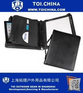 Leather Multi-Ring Zippered Portfolio