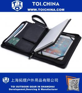 8 inç Tablet ve A5 Not Defteri için Bilek Askılı Deri Organizatör Portföy Çantası