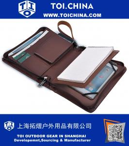 Organizer-Portfoliotasche aus Leder mit Handschlaufe für 8-Zoll-Tablet und A5-Notizblock