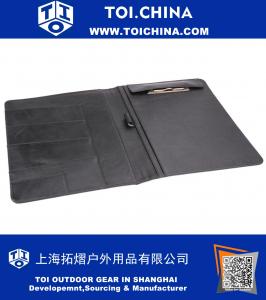Leather Padfolio with Spring Clip for Letter(A4) Size Notepad