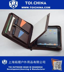 Housse en cuir pour iPad AIr 2 Business Carrying Folio avec bloc-notes en papier