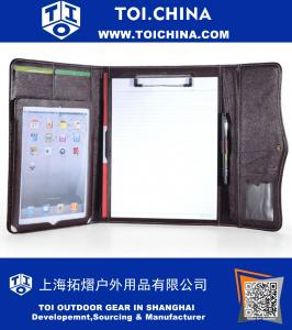 Étui folio en cuir pour iPad avec bloc-notes
