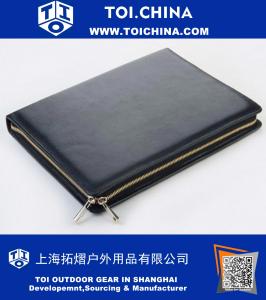 Leather iPad Zipper Portfolio with iPad Cover Folio and Writing Pad