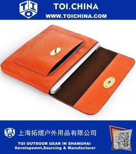 Orange Macbook Case with iPad Pocket