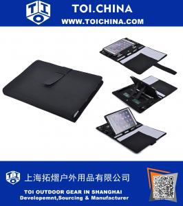 Estuche organizador de cuero con soporte para tableta extraíble para iPad de 9,7 pulgadas