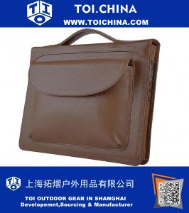 Premium Organizer Leather Portfolio with Handle