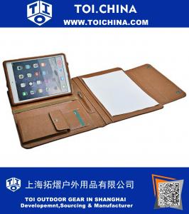 Funda tipo cartera de piel para iPad Air con espacio para portátil y ángulos de visión