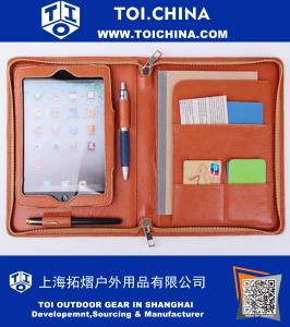 iPad mini pour transporter un portefeuille avec un bloc-notes en papier